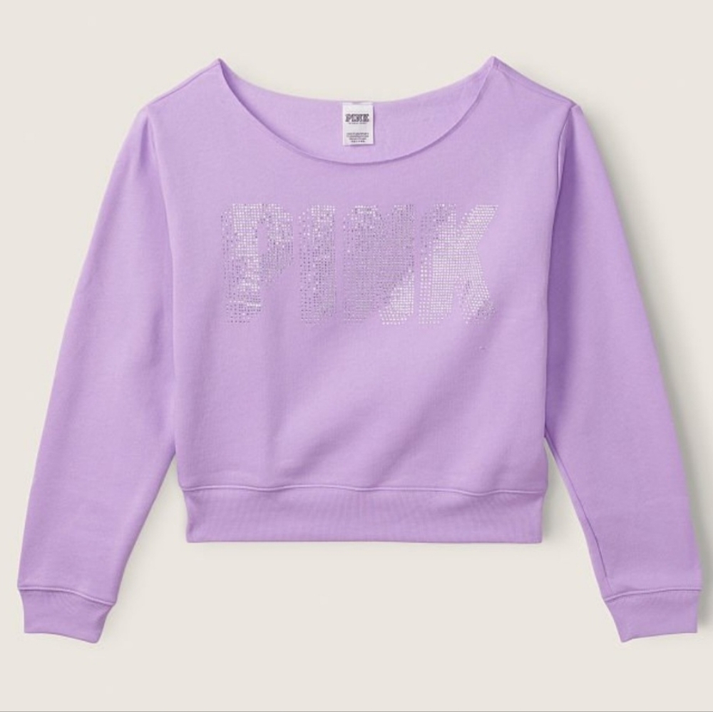 NWT PINK Shine Crop Sweatshirt